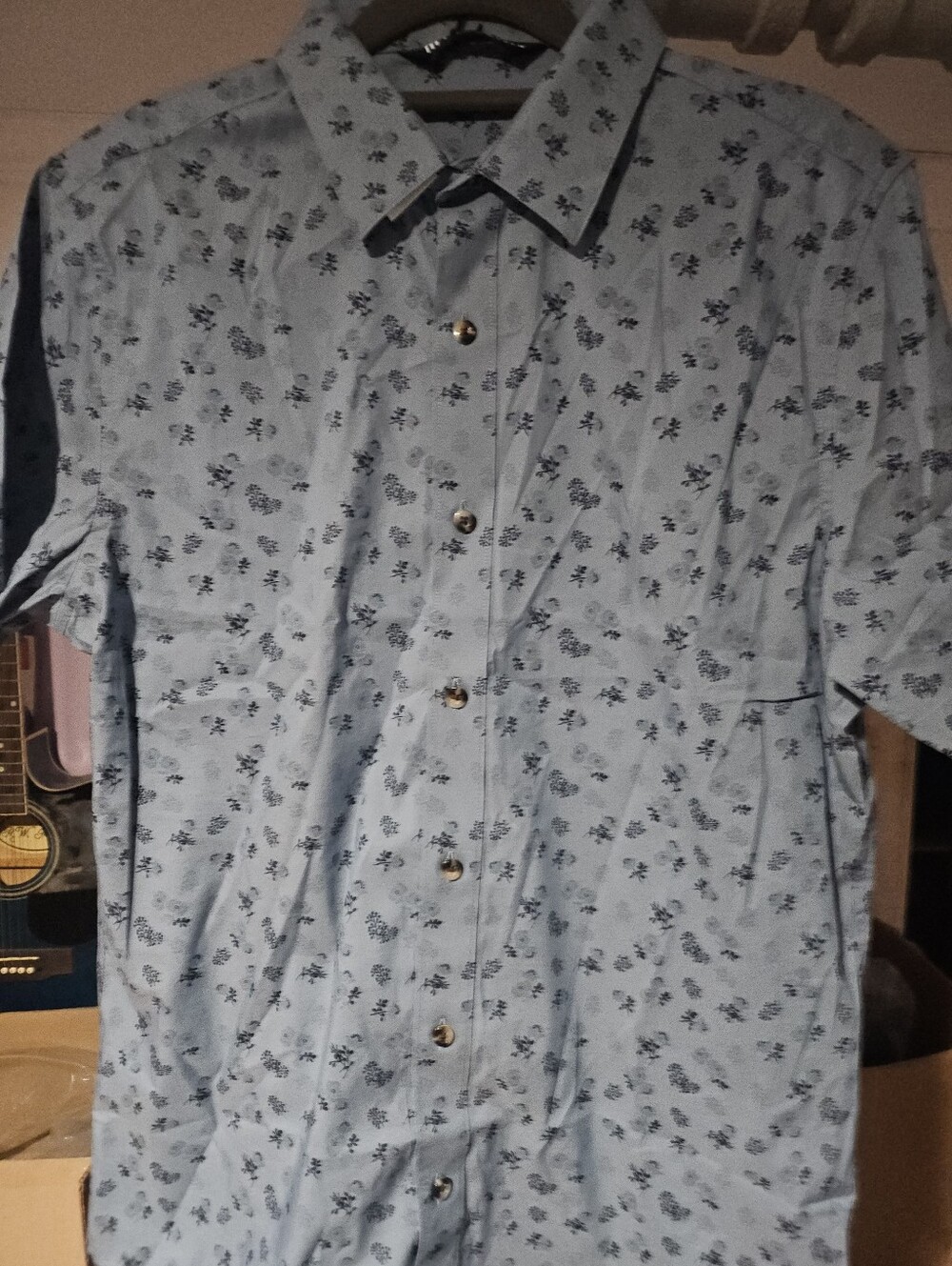Travis Mathew Light Blue Short-Sleeve Floral Button-Up Shirt Jacket